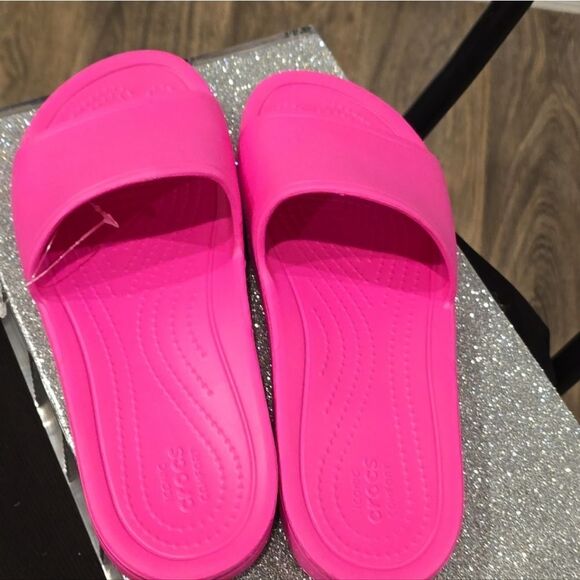Crocs Kadee Slide Sandal- Electric Pink - Picture 11 of 11